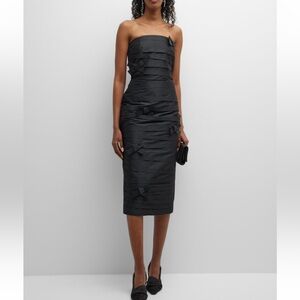 Bernadette Taffi Strapless Pleated Bow Dress